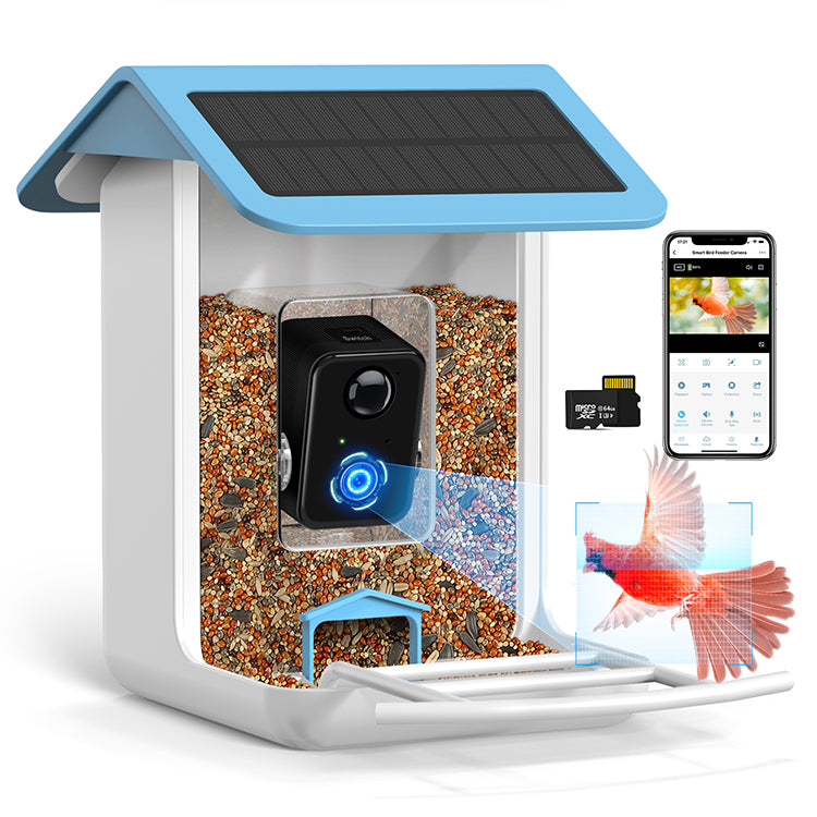 Smart Bird Feeder Camera With Solar Panel Broaimx