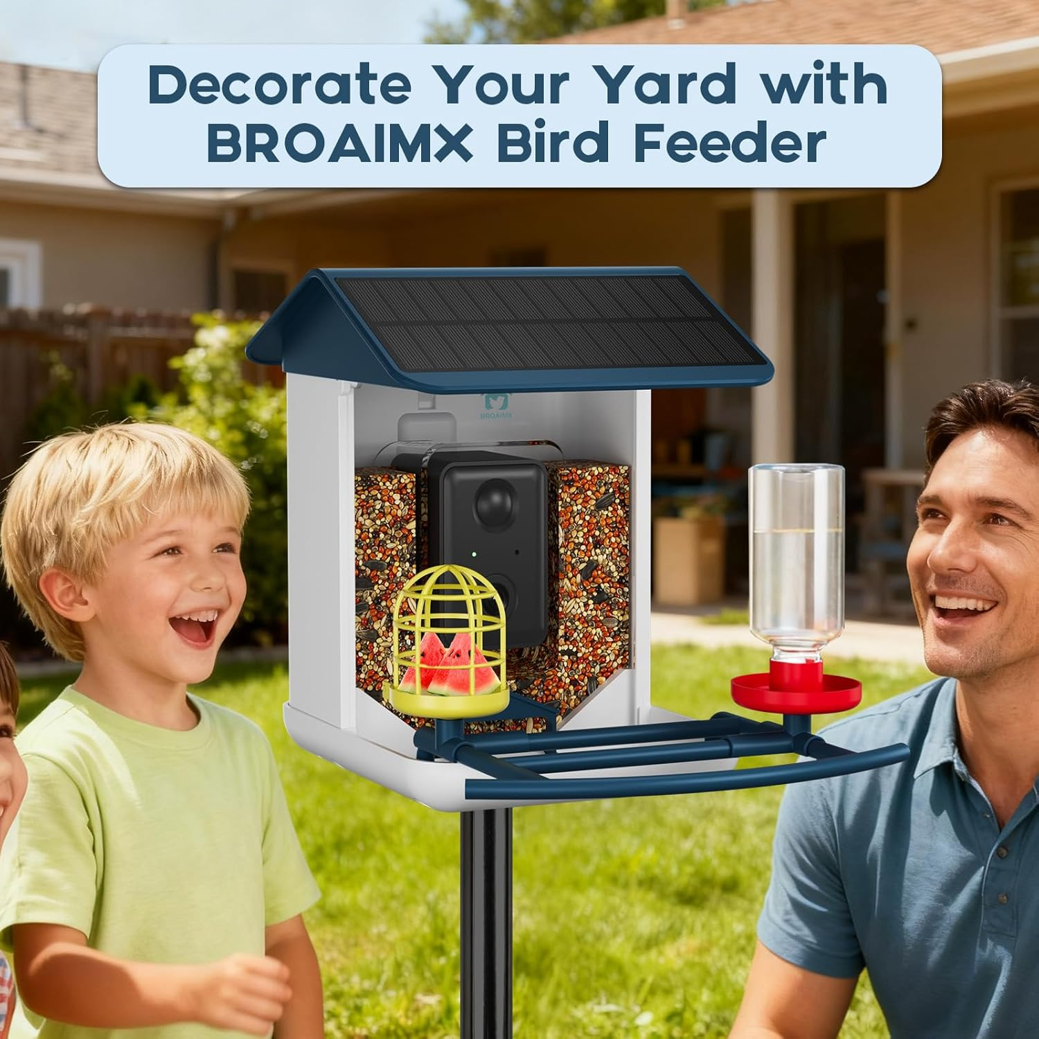 Bird Feeder with Camera-2K HD & Full Color Night Vision, Free AI Forever for 1,1000+ Species Identification, Solar Powered Wireless Outdoor, Includes 64GB TF Card, Two-Way Audio, App Alerts