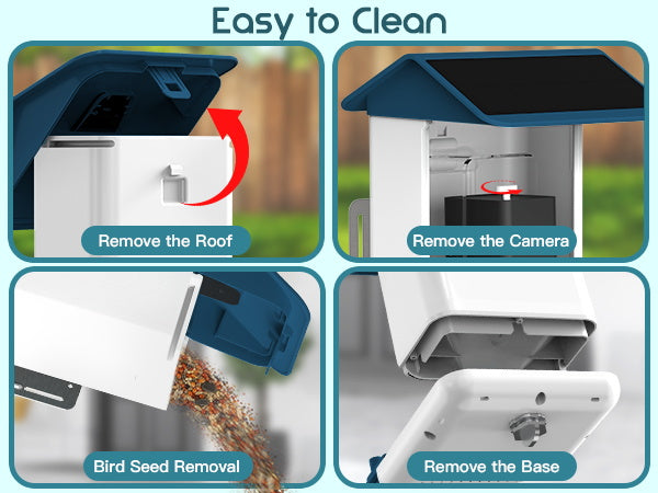 Smart Bird Feeder with Camera, Free AI Forever for 11,000+ Bird Species, 64G TF Card & 1080P HD, Solar-Powered Wireless Outdoor Bird Feeder, App Alerts & Two-Way Audio for Garden Bird Watching